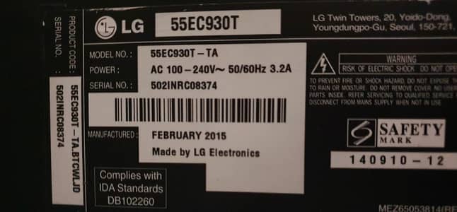 LG 55" curved oled tv