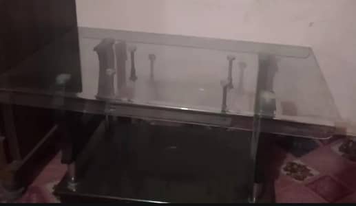full glass table