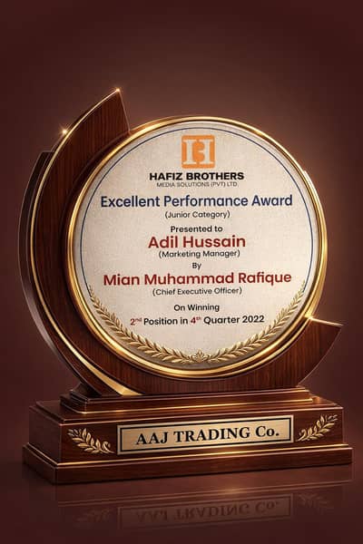 custom awards and rotator display stand