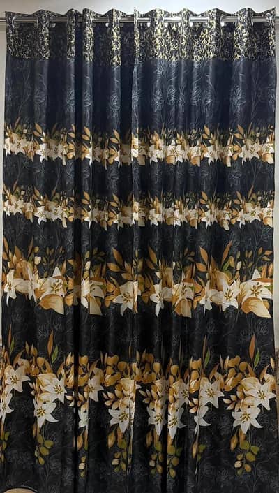 Luxurious 1 Pair Cotton Salonica Printed Curtains