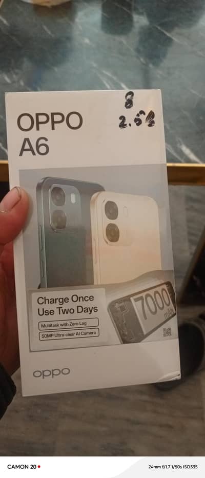 oppo a6 8 256 new phone box open ne keya urgent sale