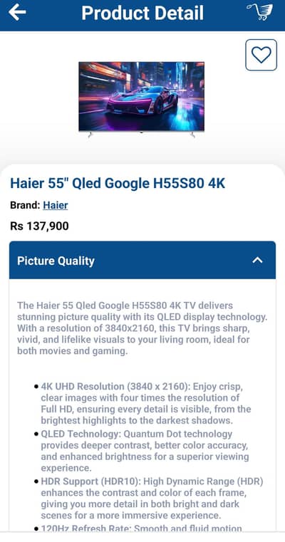 haier Qled 55inch