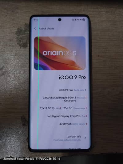 Vivo Iqoo 9 pro 12gb RAM 256 Storage/