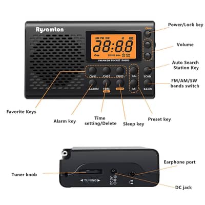 Rysamton 110 V FM/AM/SW Pocket Radio
