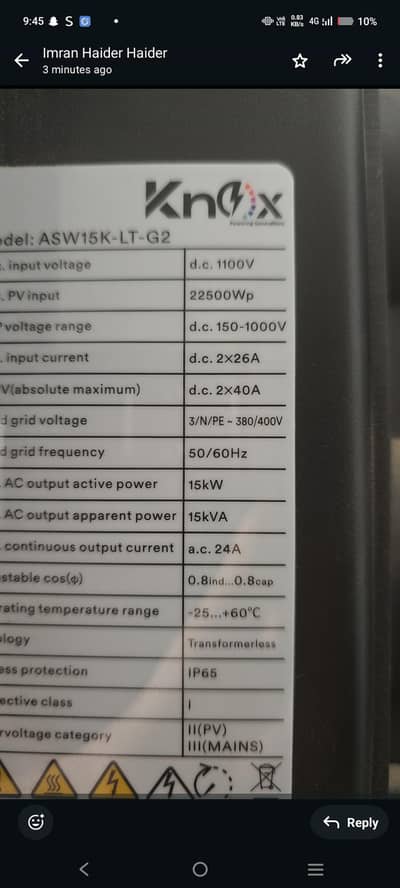 Its almost New 15 Kw Solar Invertor Ongrid