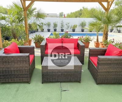 Outdoor sofa set/rattan furniture/glass top dining  table/rope chairs