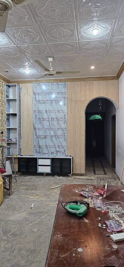 Pvc & wpc panels. Wallpaper. Blinds. Wood & vinyl Floor. Ceiling. Gras