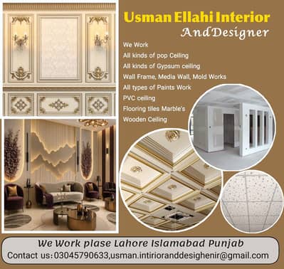 POP Ceiling,  Office partition,  Gypsum & PVC ceiling,  Wall Frame,