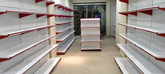 Super store racks/ wall rack/ Gondola Rack/ Cash Counter/ Trolleys