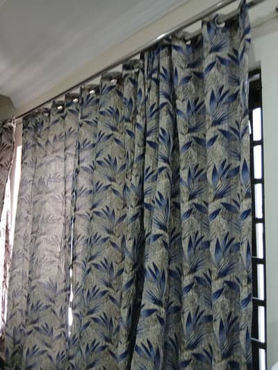 8 single curtains , 2 pair blue color ,1 pair red color , total eight