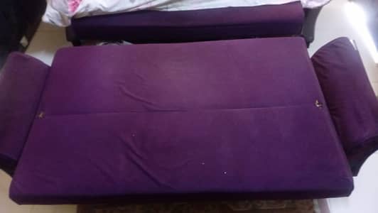 Sofa-cum-Bed purple velvet sofa for sale