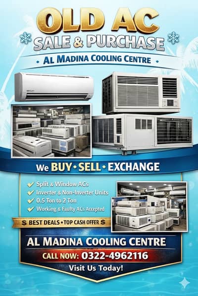 AC / split AC / Window. AC / inverter AC / ac sale purchased / Old