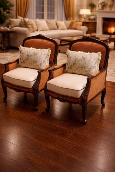 bedroom chairs pair solid wood