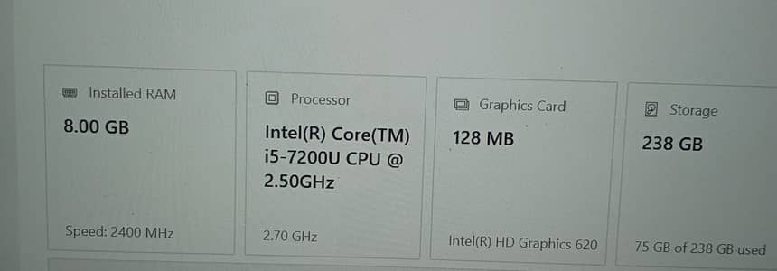 Laptop Dell  latitude 5480 core i5 7th generation with 10/10 condition