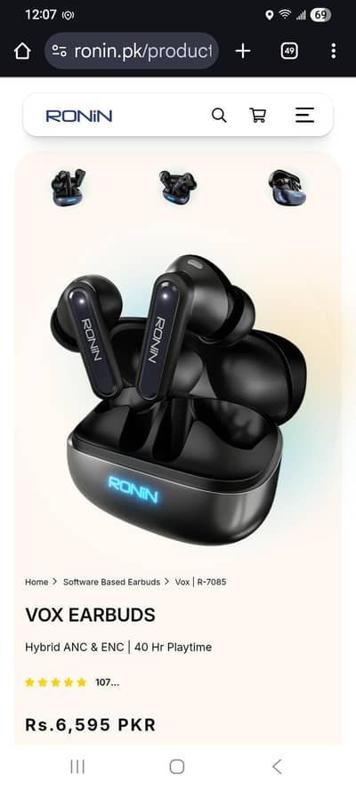 Ronin R-7085 Vox Wireless Earbuds (Barely Used) -