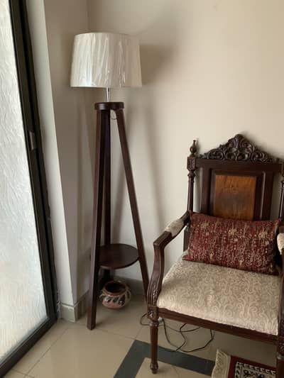 Pure wooden floor lamp