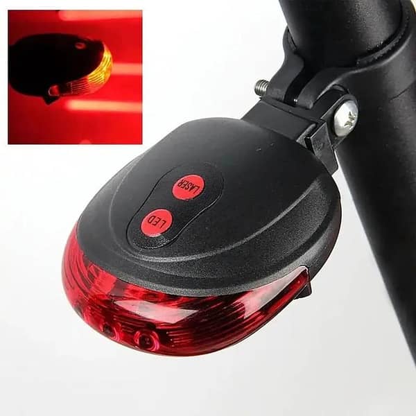 5 LED Bike Tail Light | Laser Safety Warning Rear Light Waterproof - Japan Cycle