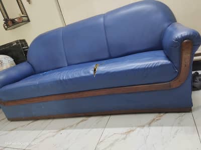 5 Seater Leather Poshish office sofa