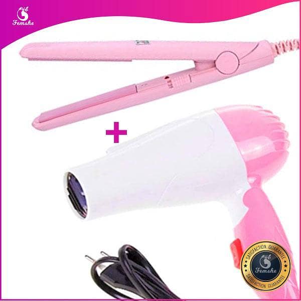 Combo: Mini Hair Dryer and Mini Hair Straightener