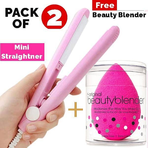 Mini Hair Straightener with Free Gift