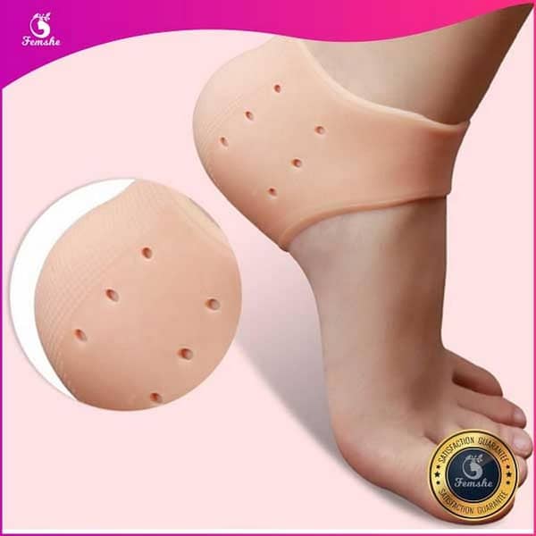 Anti Crack Half Cover Sock  Silicone Gel Heel Pad Socks for Pain Relief and anti crack - Femshe