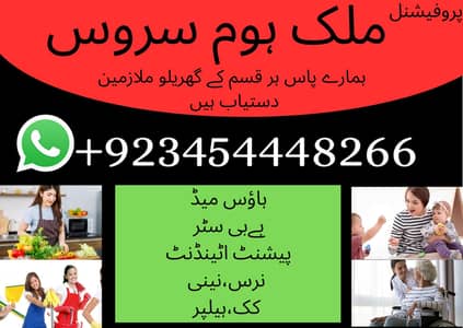 Professional maid, baby sitter, patient Attendent, cook, helper