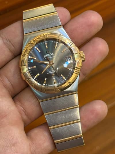 Omega 100 orignal Gold Constellation co-Axial Steel & 18k Red Gold