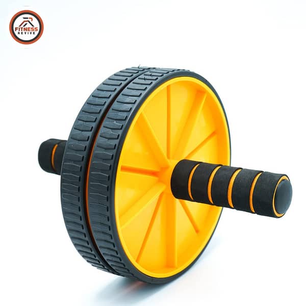 Dual-Wheel Stable Ab Roller with High-Density Knee Pad – Stainless Steel Core Strength Trainer for Home Gym Abs Workout