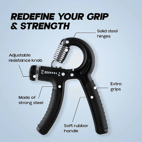 Adjustable Handgripper 5kg–60kg | Premium Grip Strengthener for Strength Training