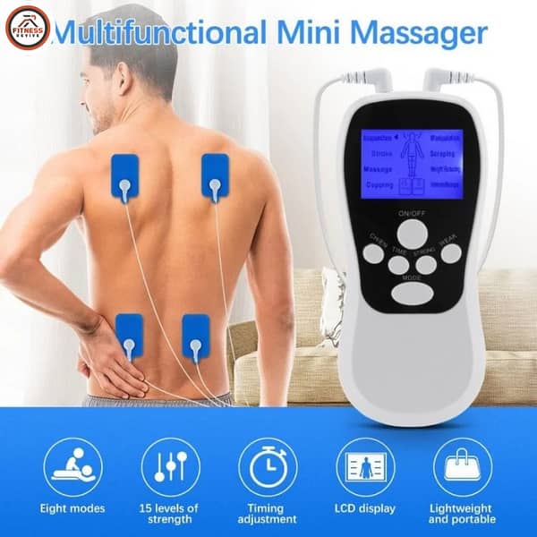 Digital Therapy Machine TENS Acupuncture Massager - Electric Pulse Full-Body Pain Relief and Muscle Recovery Device (4 Pads, Blueidea)