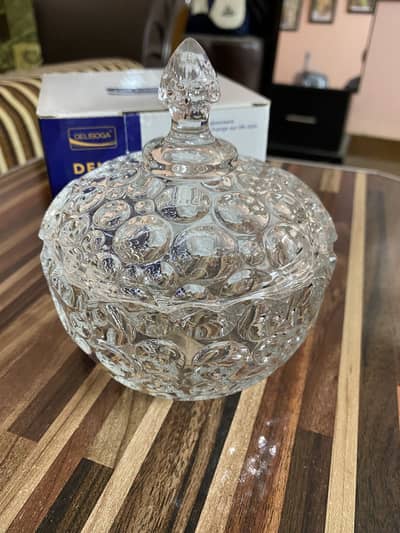 Delisoga Premium Crystal Glassware Candy Bowl