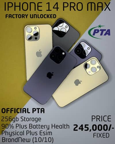 iPhone 14Promax PTA Approved 256gb