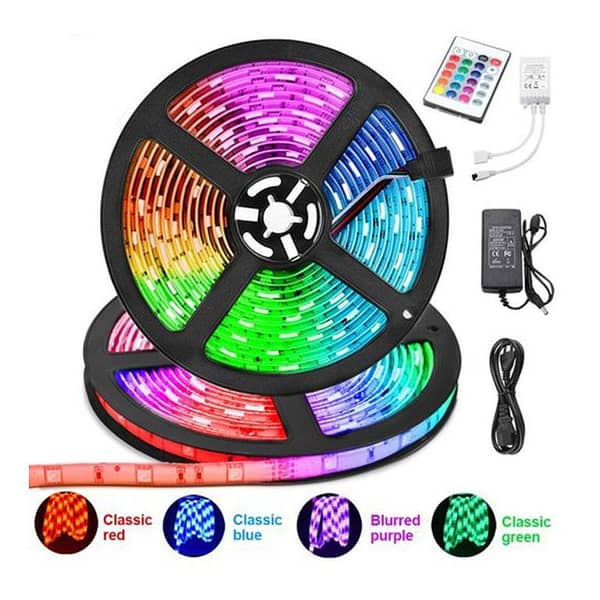 RGB LED Strip Lights for Bedroom, 16 Feet RGB Color Changing Flexible Rope Lights with Remote – Complete Kit