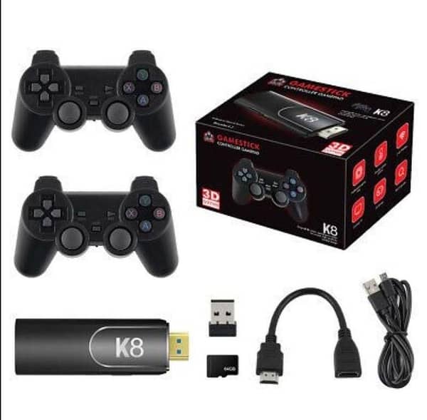 k8 gaming Console,Video Game Stick Built in 64gb 40,000 plus Games, 40 plus Classic Emulators, 4K High Definition HDMI Output for TV with Dual 2.4G Wireless Controllers