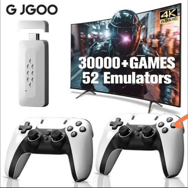 M15 Game Stick 4K, 64 GB 20,000 Plus built in games and  Video Game Console Retro Classic Games 2.4G Double Wireless Controller for PS1/GBA/SNES