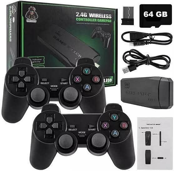 Wireless Retro Game Console, Plug and Play Video Game Stick Built in 20,000+ Games, 9 Classic Emulators, 4K High Definition HDMI Output for TV with Dual 2.4G Wireless Controllers(64G)