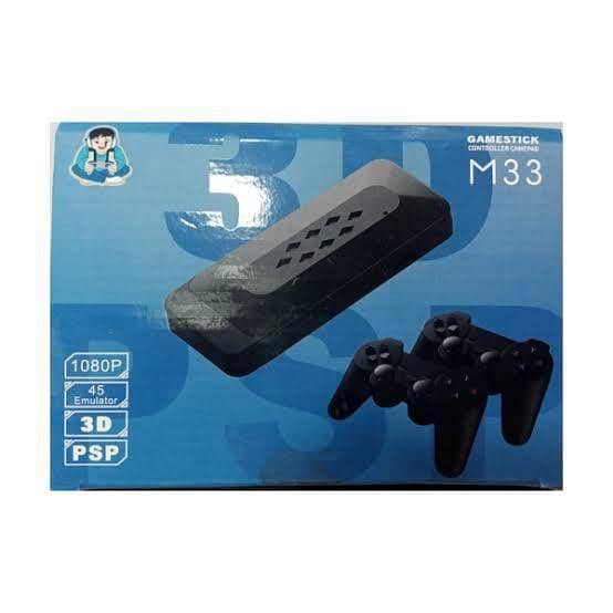 M33 Game stick 4k,3D Games And Plug and Play Video Game Stick Built in 64gb 33,000 Games, 45 Classic Emulators, 4K High Definition HDMI Output for TV with Dual 2.4G Wireless Controllers