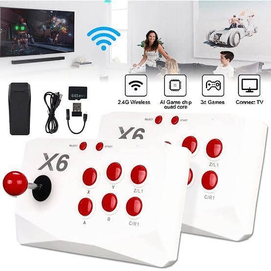 X6 Retro HD Wireless Video Arcade Game Console HDMI-compatible over 20,000 plus games, 2 Player Arcade Joysticks, Wired Arcade Joysticks for kids, Plug and play gaming arcade Joystick and fighting games best arcade joystick for 90s