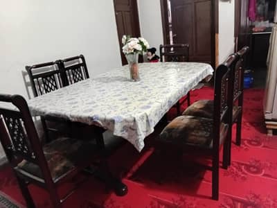 dining table with 6 chairs new