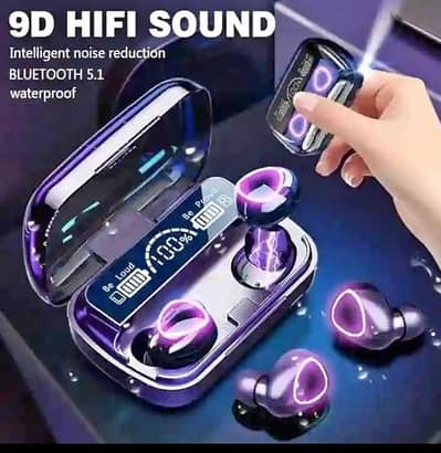 Wireless Airbuds Water prof 2500 mAh battery 