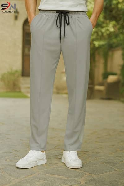 pin tag straight trousers for men