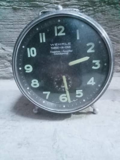 Vintage Wehrle Three-In-One Alarm Clock (German) - For Repair/Parts