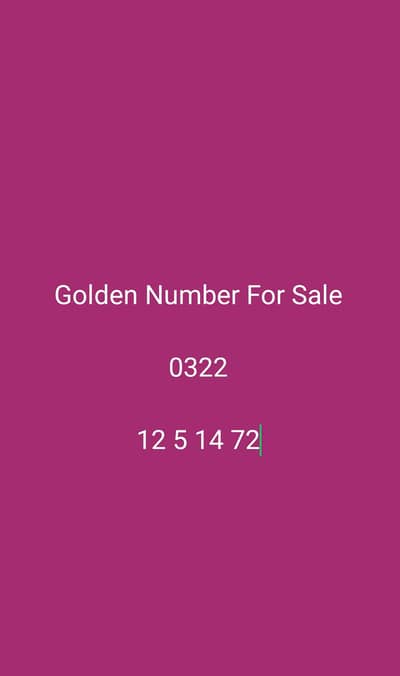 Golden Number For Sale