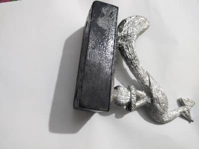 Modern Silver Dolphin Decorative Showpiece with Black Wooden Base