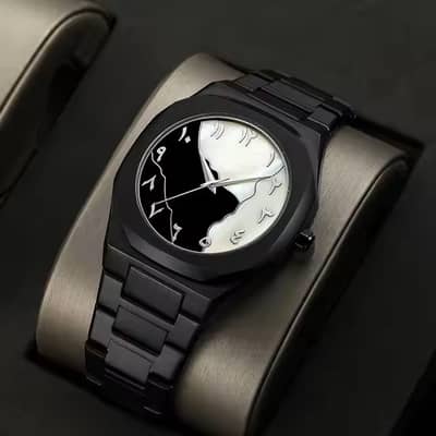 Arabic Black Aura Watch for Men – Luxury Strap, Unique Arabic Dial