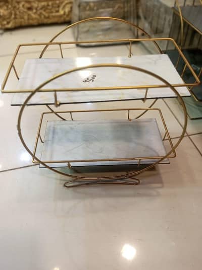 Golden metal organizer table
