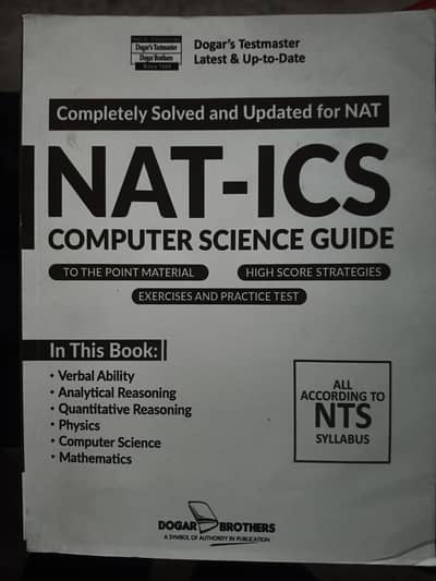 BOOK NO 1 :- NAT-ICS COMPUTER SCIENCE GUIDE. BOOK NO 2:- NAT-UG-CS