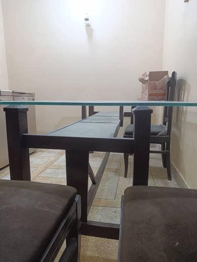 8 seater DINING TABLE WITH 8 seats , slightly used condition