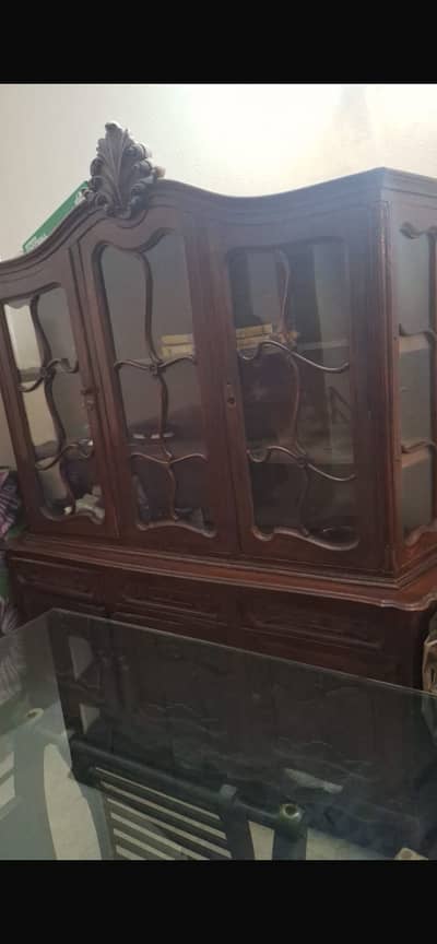 Crockery Saver Show Case In Pure Wood