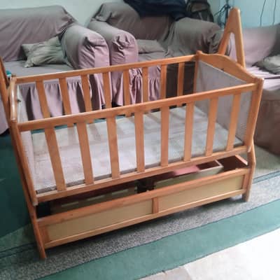 wooden cot